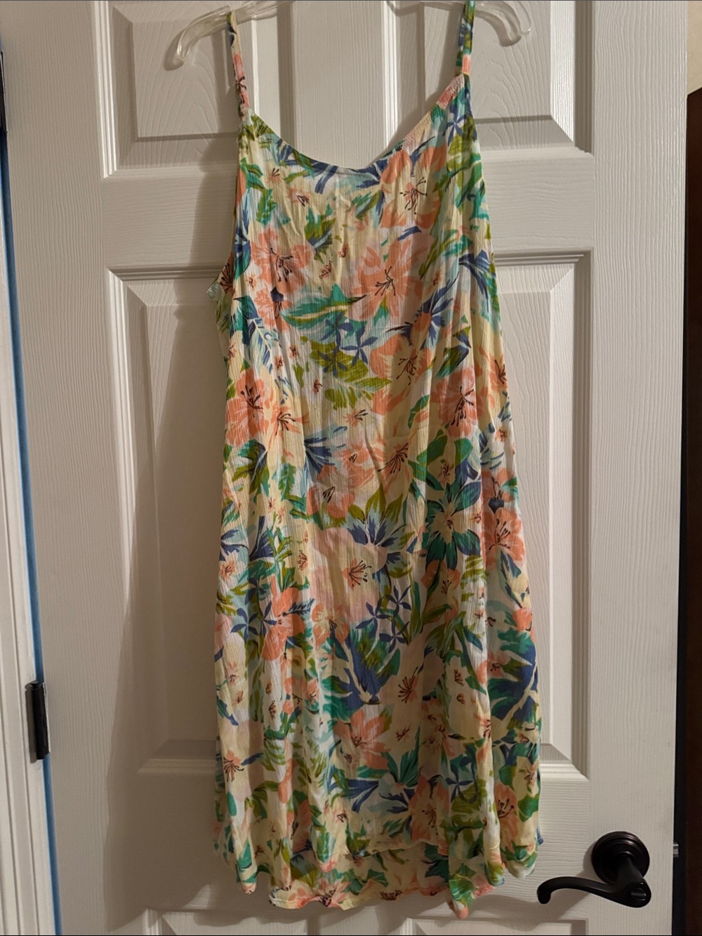 raya sun Floral sun dress in Peach, Teal & Cream